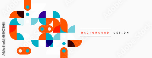 Abstract geometric shapes, vibrant colors, modern design. Clean composition, suitable for backgrounds, presentations. Minimalist aesthetic.