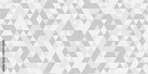 Geometric seamless Polygon mosaic triangle Background. Abstract digital grid light pattern business background. Geometric wall tile and metal diamond cube gray texture.