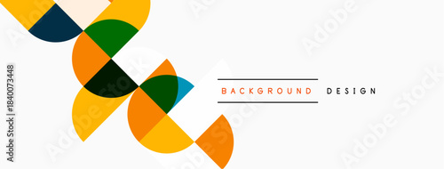 Abstract geometric shapes overlap, creating vibrant color composition. Minimalist design suitable for backgrounds, banners, presentations.