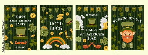 Vector illustration of Saint Patrick's banner template set
