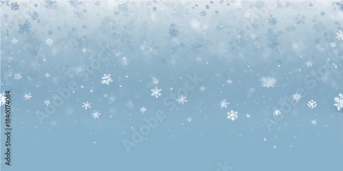 Raindrops on the window with a blue cold light illustration of a Christmas snowflake decoration pattern