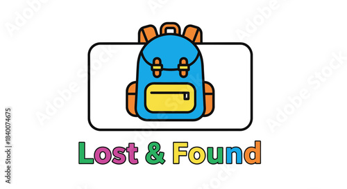 A Colorful Backpack Signifying Lost And Found, Perfect For Flyers Or School Notices