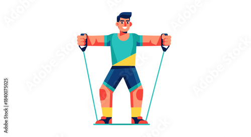A Person Engaged In Fitness Exercises With Resistance Bands Demonstrating Strength And Health