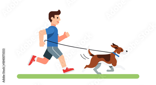 A Person Jogging with his Canine Companion, A Modern Depiction of Pet Exercise