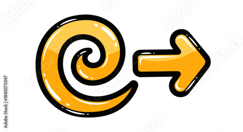 Abstract And Colorful Spiral Design With An Arrow Pointing To The Right Side