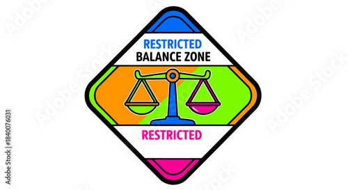Abstract Concept Representing Balance And Restricted Zone In A Vibrant And Original Display