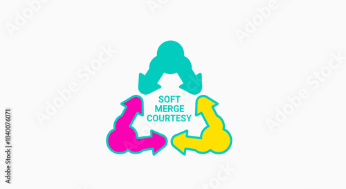 Abstract Concept of Soft Merge and Courtesy Combined into Unique Colorful Arrows Design
