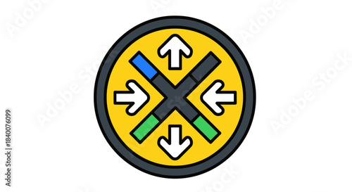 Abstract Digital Network Icon Conceptualizing Data Transmission And System Connection