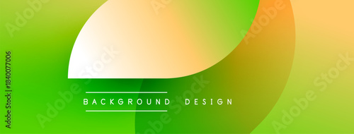 Abstract gradient background. Green, orange, yellow hues blend smoothly. Minimalist design features text elements, simple shapes. Modern aesthetic.