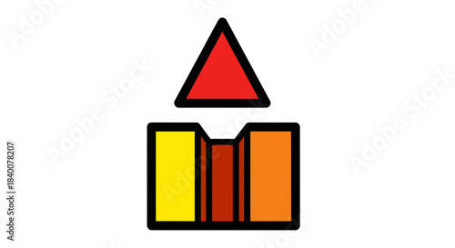 Abstract Geometric Composition Of Colors And Shapes Representing Upward Movement