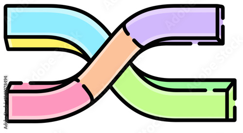 Abstract Geometric Illustration Depicting Interconnection and Symbolic Intertwining of Forms