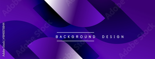 Abstract purple design features flowing shapes, gradients. Text reads background design centered within composition. Minimalist aesthetic.