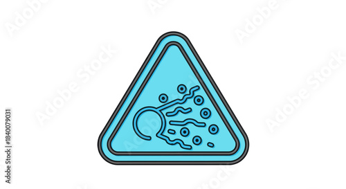 Abstract Warning Sign Depicting Emission or Potential Radiation Hazard Illustration