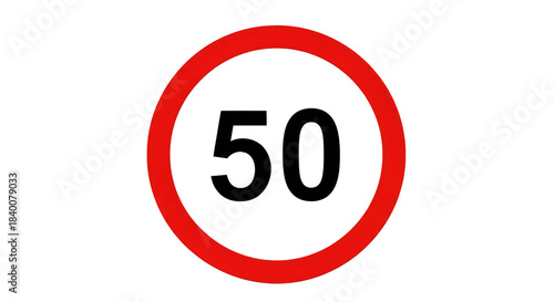 Speed Limit Sign: A bold, red circle frames the prominent number 50, a clear indication of the speed limit in a particular zone. This image signifies safety and responsible driving.