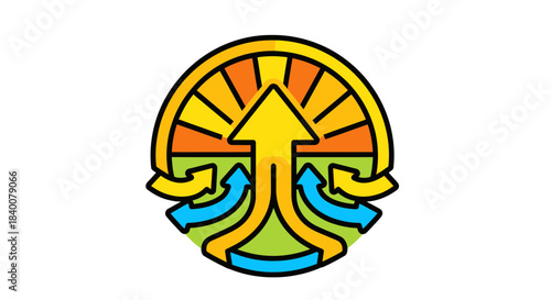 Abstract Graphic Representing Growth, Progress, and Forward Momentum Achievement in Business