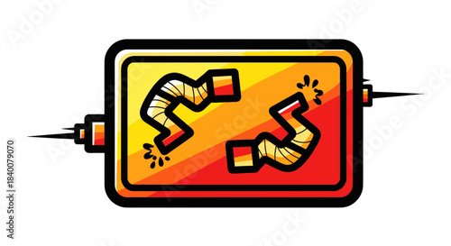 Abstract Graphic Representing Damaged Elements with Decorative and Stylized Composition