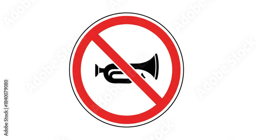 Free Download Silence Enforced: The red and white circular road sign warns of a no-horn zone. - GFXLoad