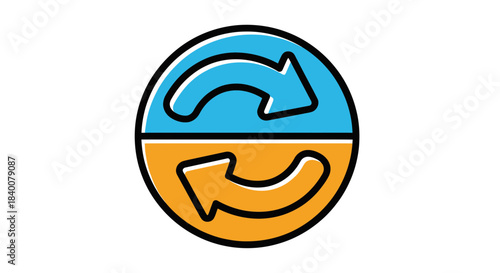 Abstract Graphic Representing Synchronization, Updating, or The Cyclic Process in Isolated Form