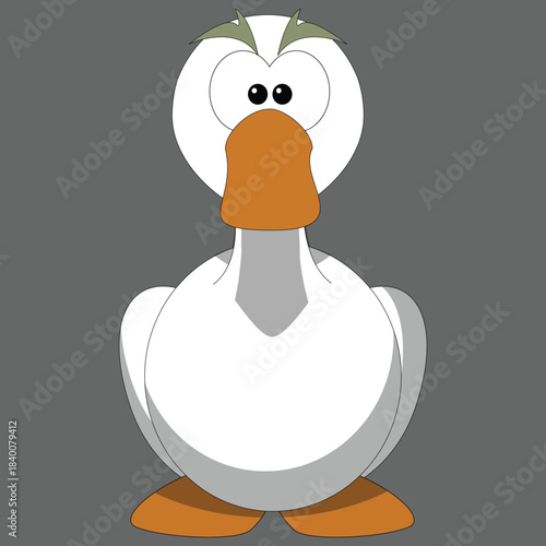 Cute Cartoon Duck Vector Illustration – Funny Animal Character Design