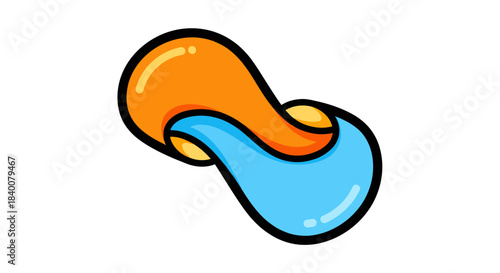 Abstract Intertwined Shapes: Dynamic Blend of Colors and Modern Graphical Styling