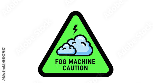 Alerting Fog Machine Sign Graphics for Safety and Performance Guidance Production