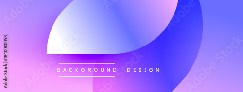 Abstract gradient background. Purple, blue hues blend smoothly. Text reads background design. Minimalist aesthetic, modern feel.