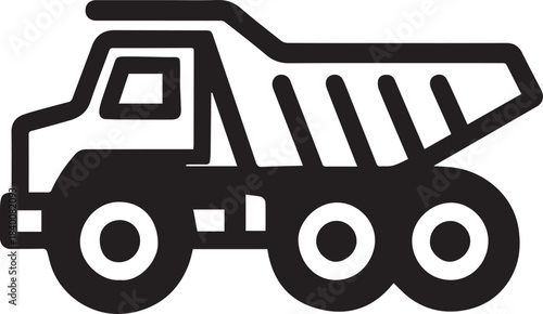 An illustration of a heavy-duty dump truck. A dynamic graphic showcasing the robust design and functionality of the vehicle, perfect for construction or transportation themes.