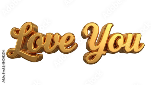 Love You text isolated on transparent background