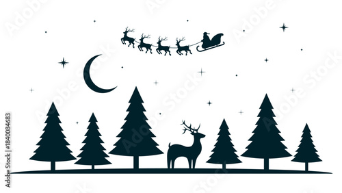 merry christmas design with deer