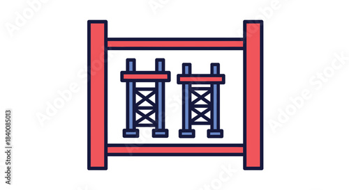 Architectural Illustration: Scaffolding Illustration Representing Construction and Engineering