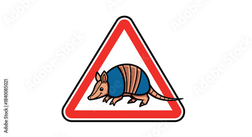 Armadillo Crossing Sign: A Playful Warning About Wild Animals on the Road