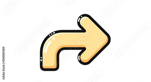 Arrow Symbol Pointing Right, Direction Indicating Forward Movement Vector Illustration