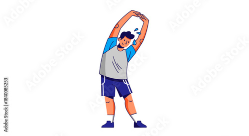 Athlete Performing Stretching Exercises To Improve Physical Conditions And Well-being