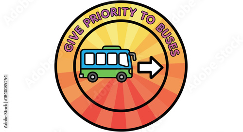 Bus Priority Symbol: A Visual Guide Promoting Public Transport and Road Courtesy