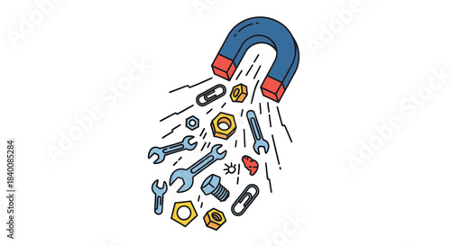 Attraction Illustrated: A Detailed Art Depicting the Power of Magnetic Forces Explained