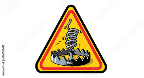 Beware The Trap: A Cautionary Illustration Depicting Risk and Danger Ahead
