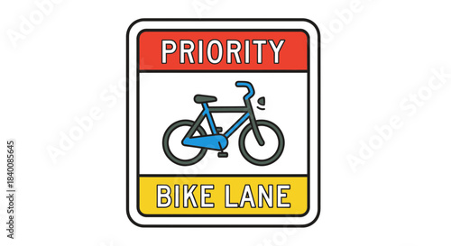 Bike Lane Priority Sign Illustrating Bicycle Safety for Cycling Infrastructure and Lanes