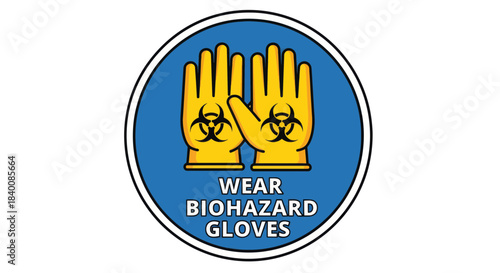 Biohazard Protective Glove Symbol Sign Showing Safety Warning For Disease Prevention