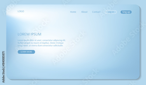 Trendy white and blue background for your landing page design. Minimal cloudy gradient mesh for web page. Modern vector illustration
