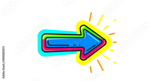 Bright And Bold Arrow Design Pointing Forward, Excellent For All Digital Applications