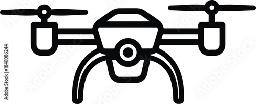 Modern quadcopter drone outline vector illustration