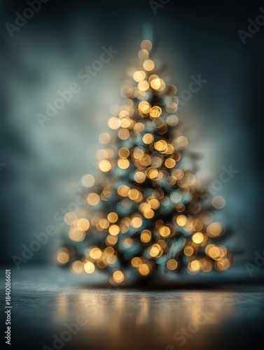 Abstract Holiday Bokeh Background with Warm and Cool Christmas Lights