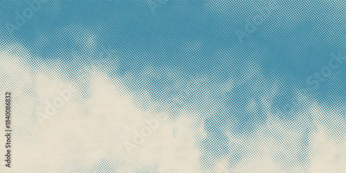 retro sky pattern on old paper background. raster vintage clouds