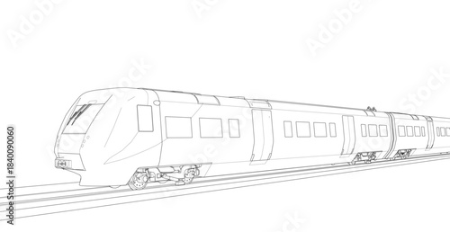 modern locomotive sketch symbol 3d illustration	
