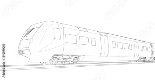 modern locomotive sketch symbol 3d illustration	
