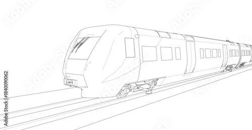 modern locomotive sketch symbol 3d illustration	
