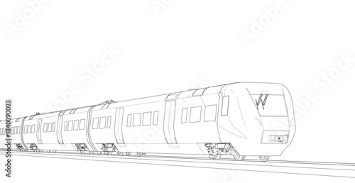 modern locomotive sketch symbol 3d illustration	
