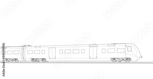 modern locomotive sketch symbol 3d illustration	
