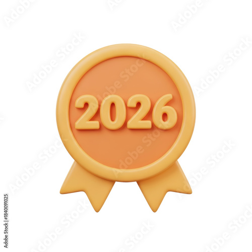 2026  New Year symbol on transparent background. 2026 YEAR. Design for decorating, background, wallpaper, illustration.