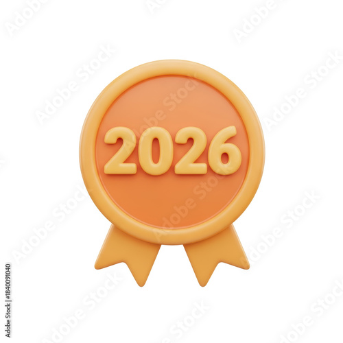 2026  New Year symbol on transparent background. 2026 YEAR. Design for decorating, background, wallpaper, illustration.
